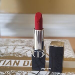 - Dior 999 Rouge Lipstick Velvet Couture Colour Embossed Logo
